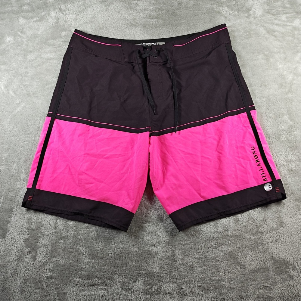 Billabong Board Shorts Men 36 Black Pink Platinum X PX2 Recycler Series Surf Y2K